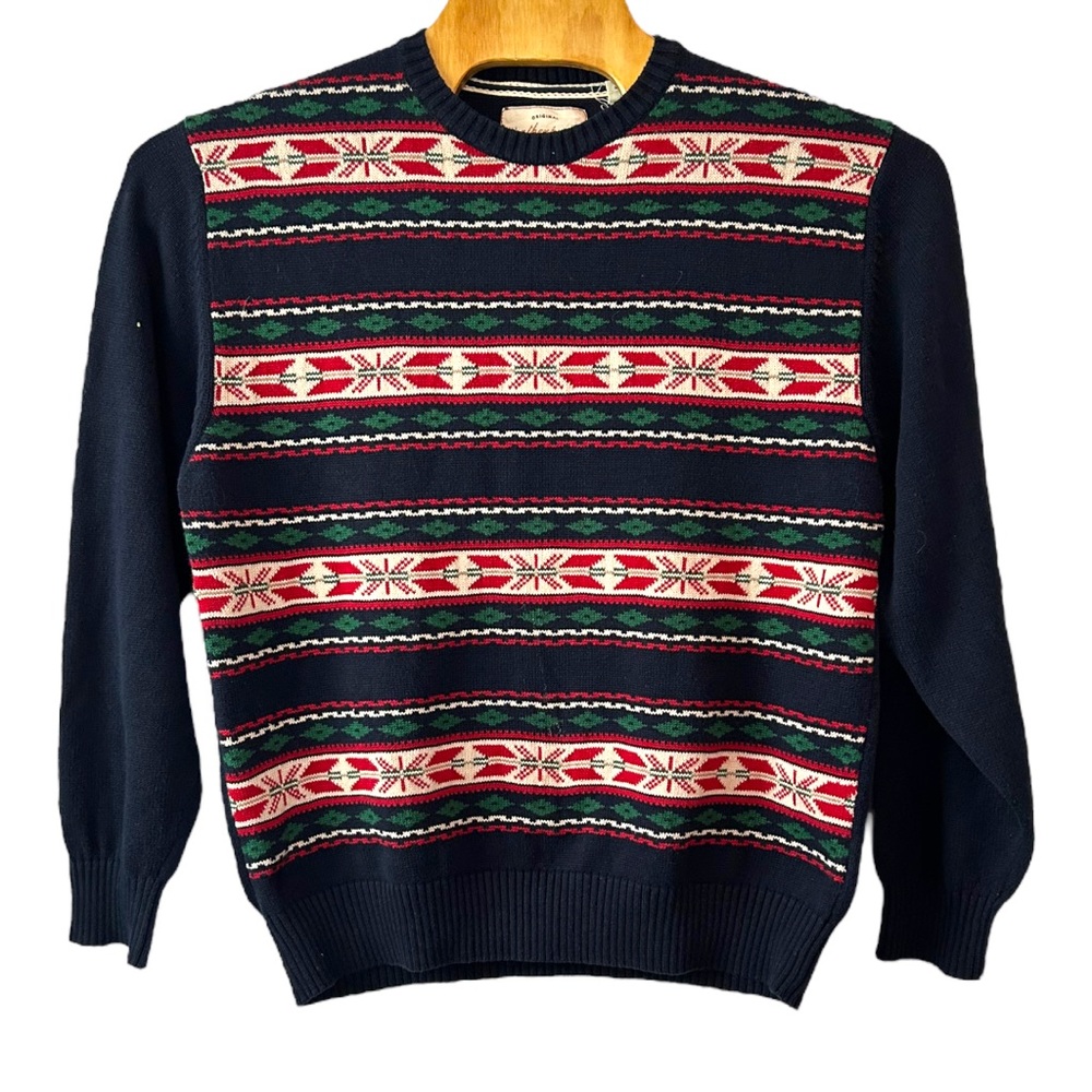 Weatherproof Men’s Vintage Fair Isle Shawl Sweater Sz XL